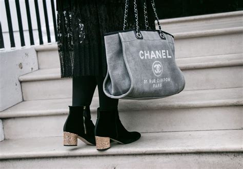 chanel style canvas bag